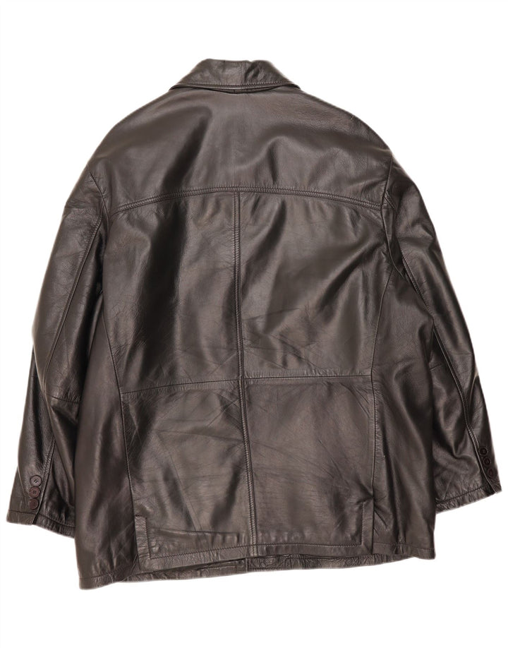 Veste en cuir homme vintage EU 54 2XL Cuir noir