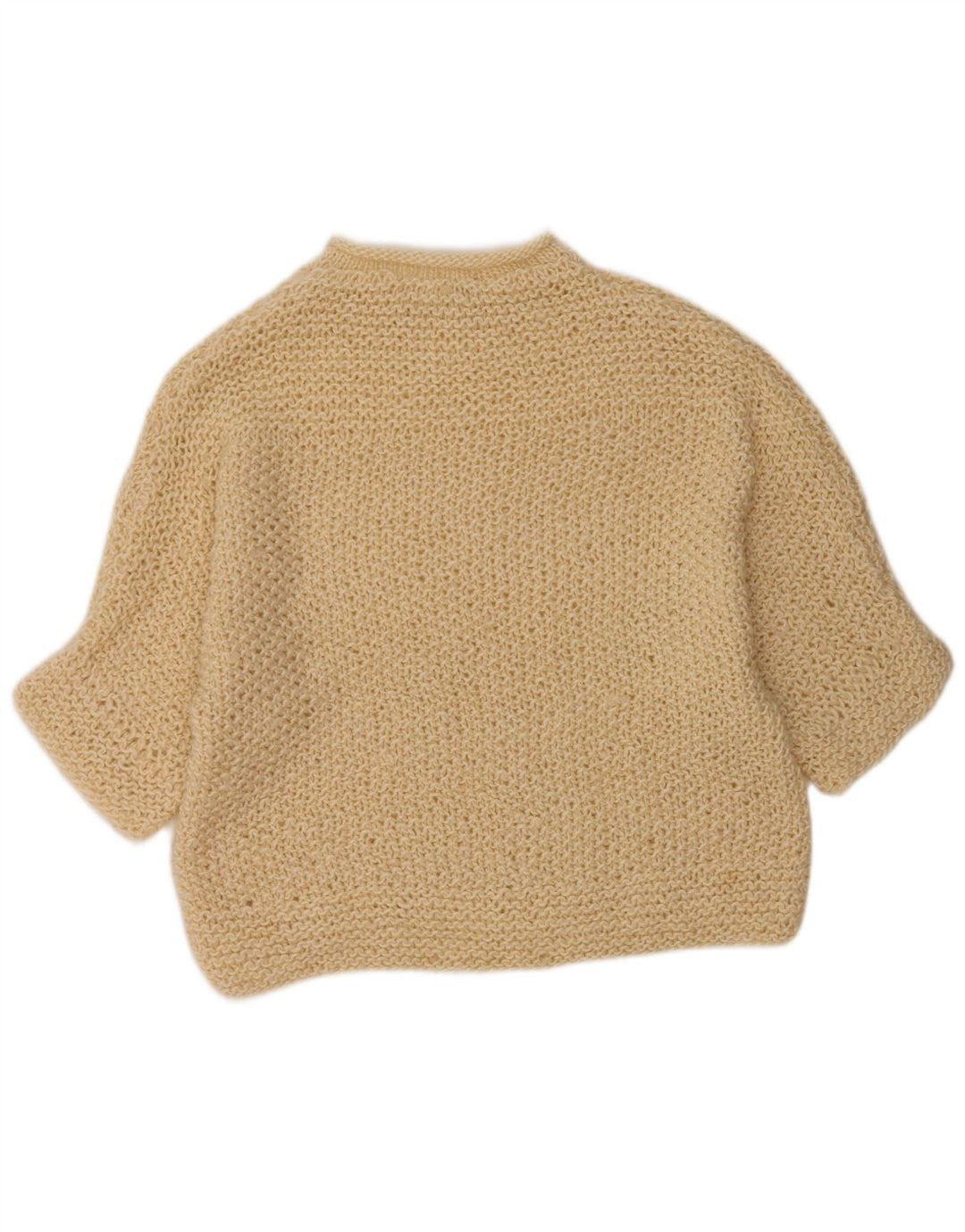 VINTAGE Pull surdimensionné à col rond pour femme UK 18 XL Blanc cassé