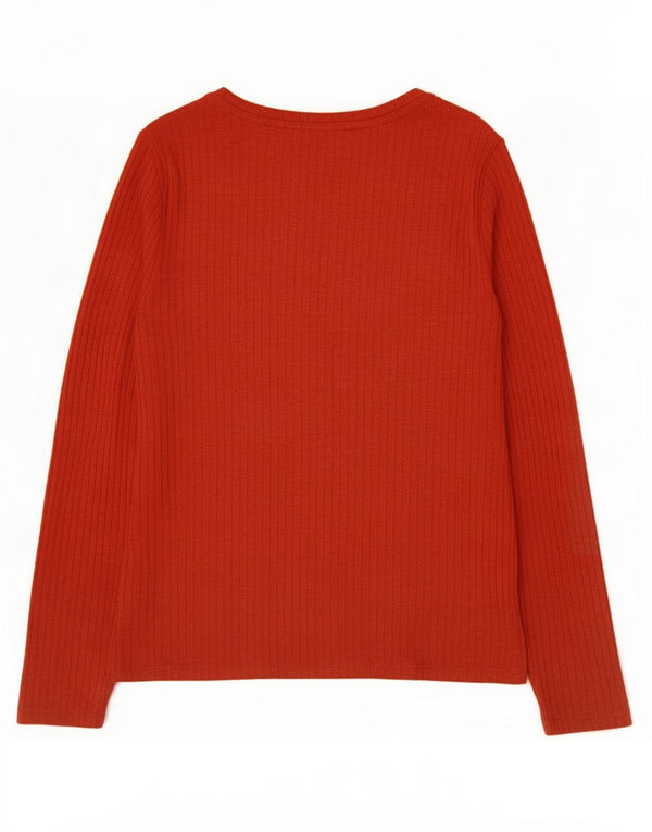 Marks & Spencer Haut à manches longues pour femme UK 16 Large Rouge Polyester