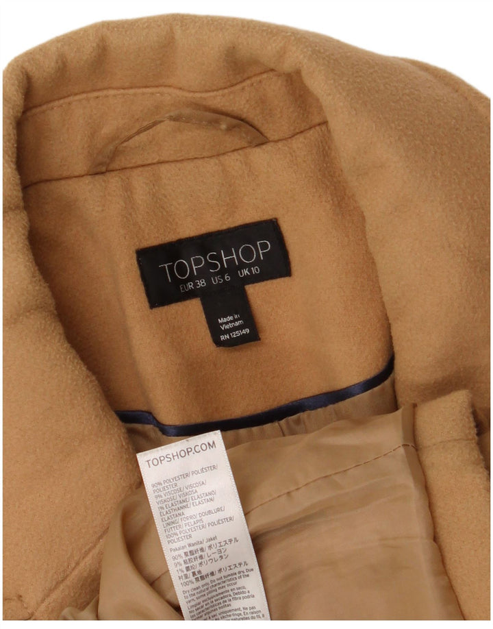 Topshop Manteau Femme UK 10 Petit Beige Polyester