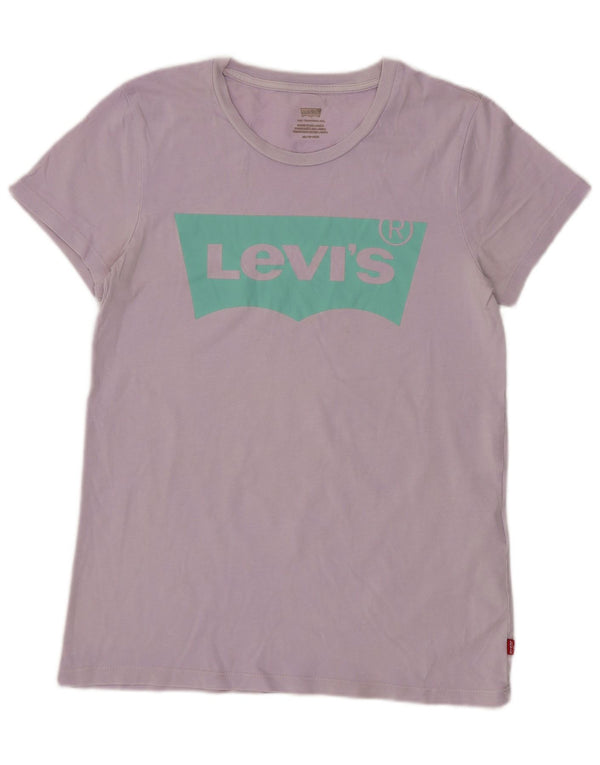 Levi's T-Shirt Graphique Femme UK 6 XS Violet Coton