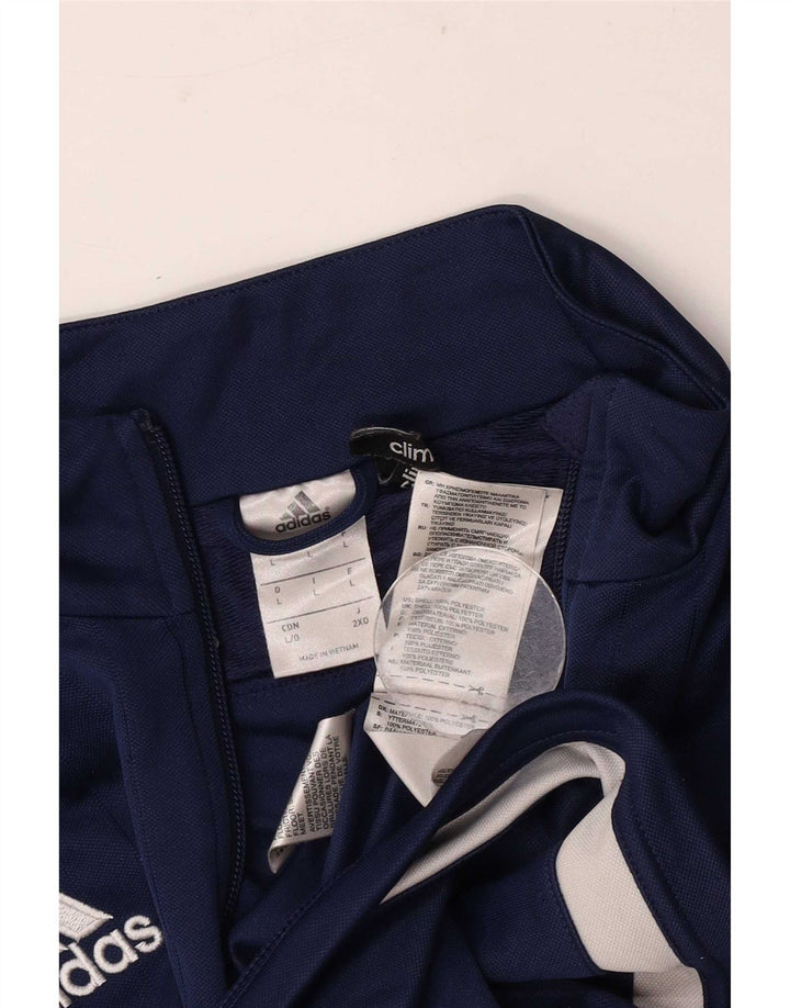 Adidas Hommes Climalite Survêtement Top Veste Grand Bleu Marine Polyester