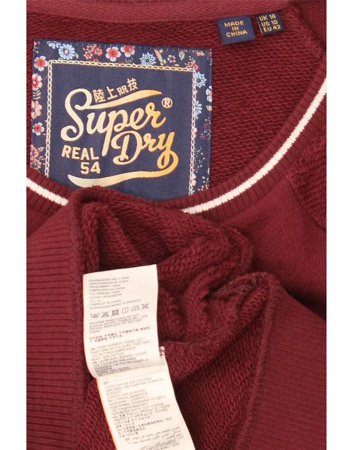 Superdry Pull-over surdimensionné graphique pour femme UK 14 Large Maroon