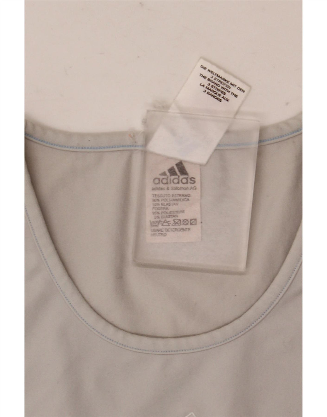 Adidas T-Shirt Femme Top UK 12 Gris Moyen Polyamide