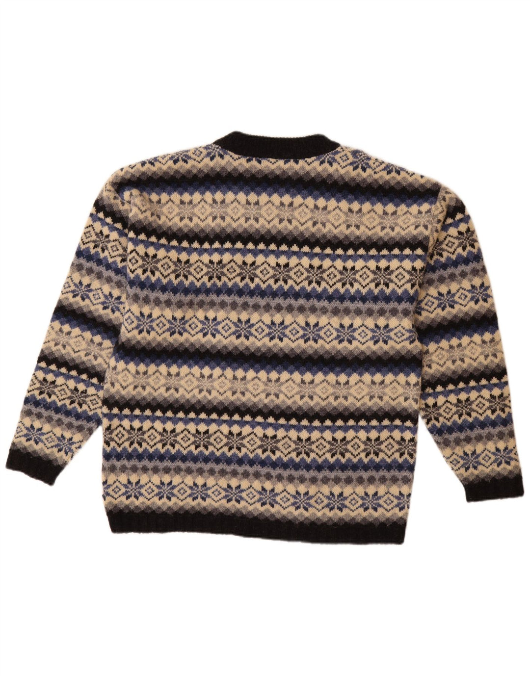CONTE OF FLORENCE Pull col rond pour homme Beige moyen Fair Isle