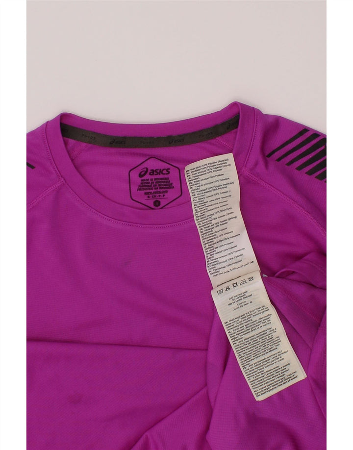Asics T-Shirt Garçon 10-11 Ans Petit Violet Rayé Polyester