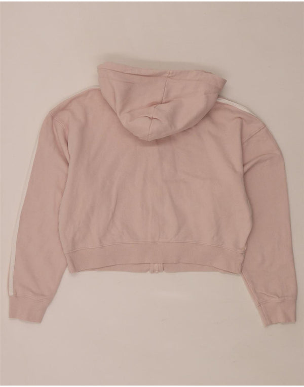 ADIDAS Pull à capuche zippé surdimensionné pour femme UK 8/10 Petit coton rose
