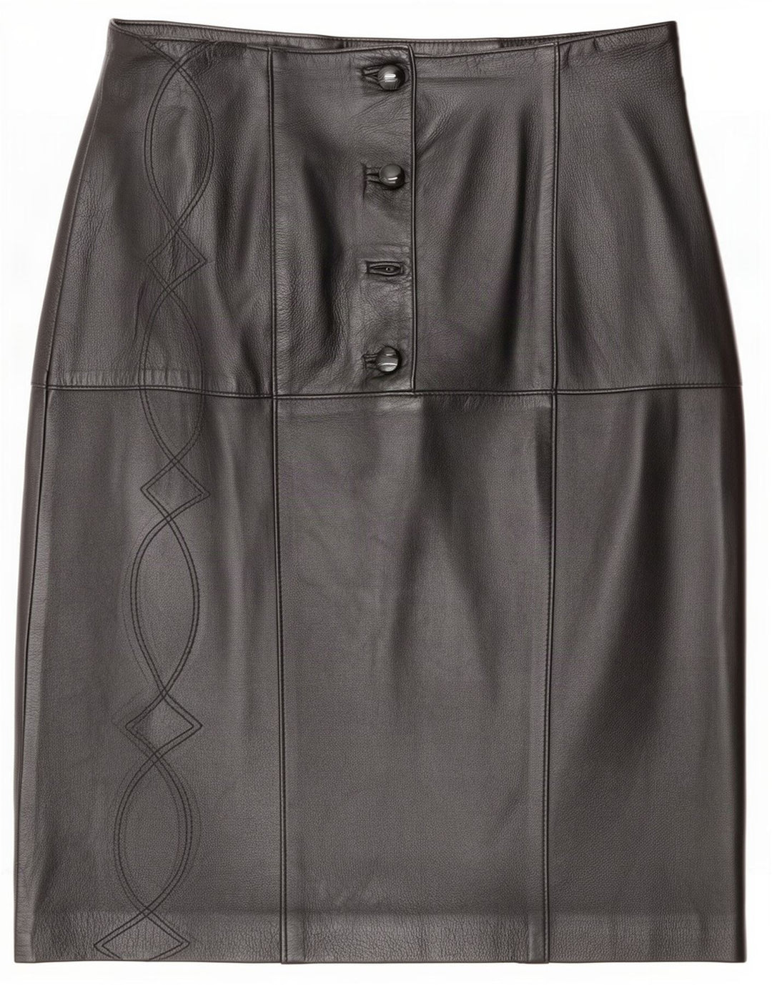 Bizzarro Jupe en cuir pour femme IT 46 Large W32 Noir