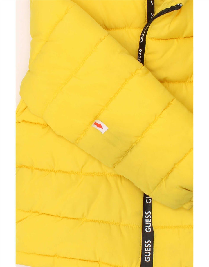 Guess Veste matelassée à capuche graphique pour garçons 3-4 ans jaune polyester