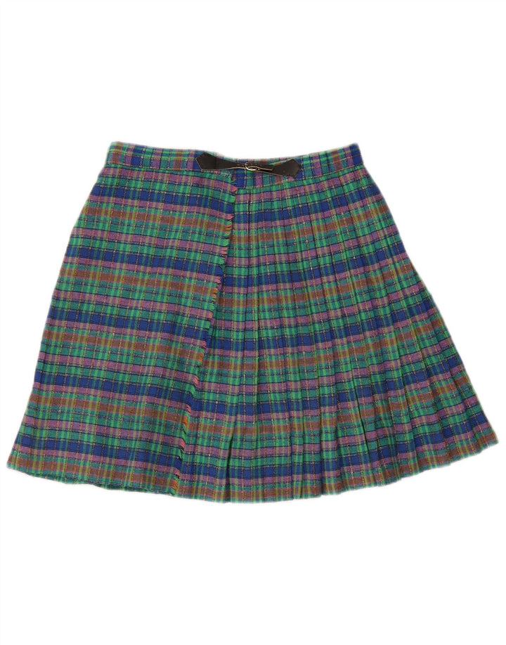 vintage Womens Wrap Jupe W26 Petit Plaid Vert