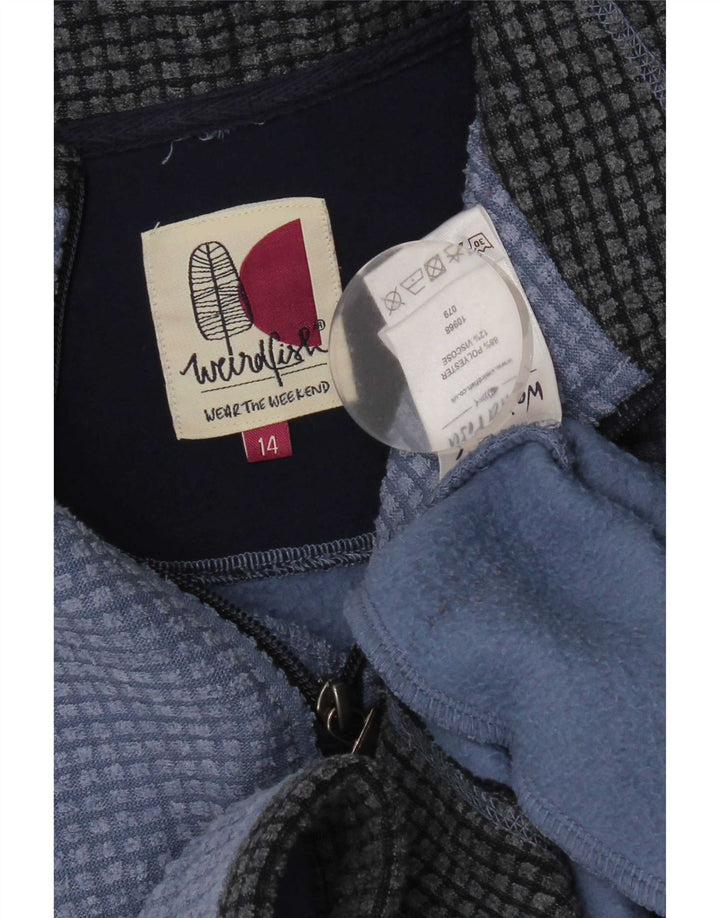 Weird Fish Pull polaire à col zippé pour femme UK 14 Grand Bleu Polyester