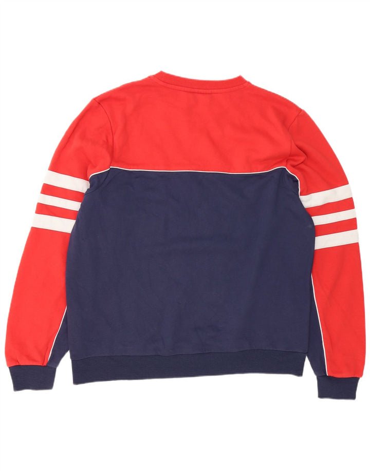 Fila Homme Sweatshirt Jumper XL Rouge Colourblock Coton