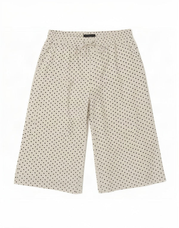 Marks & Spencer Pantalon Capri pour Femme UK 14 Large W30 L19 Blanc à Pois
