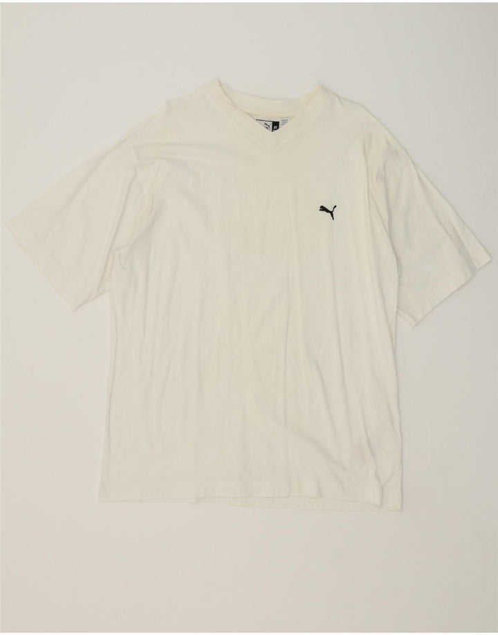 PUMA Mens T-Shirt Top XL White Cotton Vintage Puma and Second-Hand Puma from Messina Hembry 