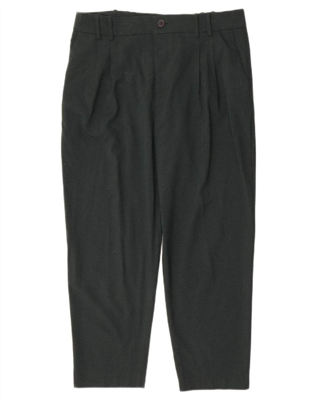 Zara Pantalon court pour femme XL W36 L26 Vert Polyester