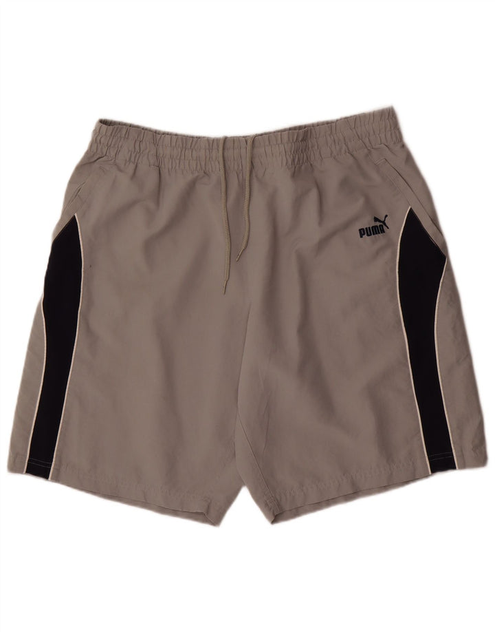 Puma Short de Sport XL Homme Gris Colorblock Polyester