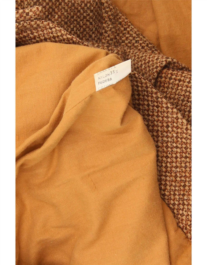 veste bomber femme vintage UK 14 laine marron moyen