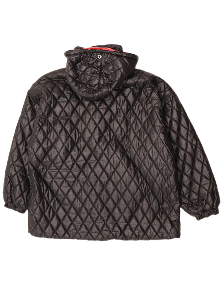 Belfe & Belfe Veste matelassée surdimensionnée à capuche pour femme IT 44 Noir moyen
