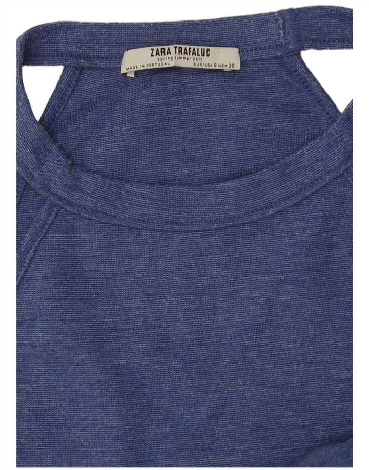 Zara Womens Crop Halter Top UK 10 Petit Bleu
