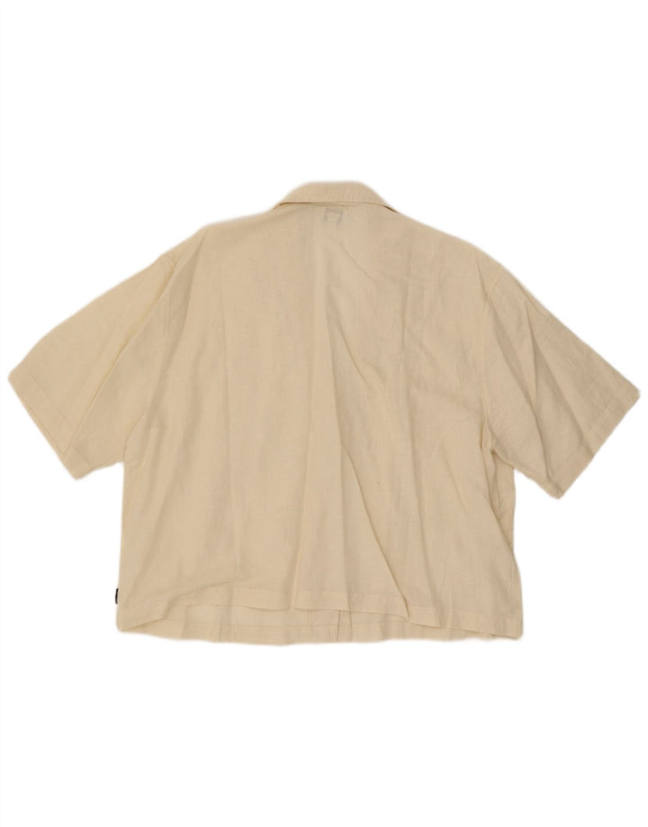 Wrangler Chemise surdimensionnée à manches courtes pour femme UK 16 Large Blanc cassé