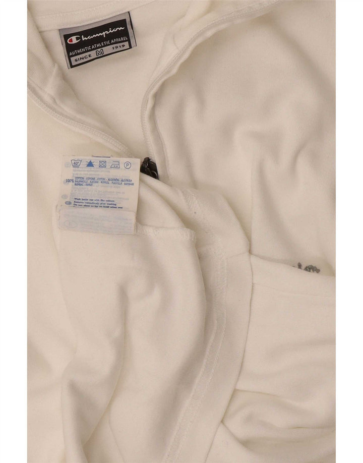Champion Haut à col zippé et manches longues pour femme UK 14 Coton blanc moyen