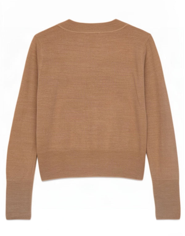 Marks & Spencer Pull cardigan court pour femme UK 14 Grand acrylique beige