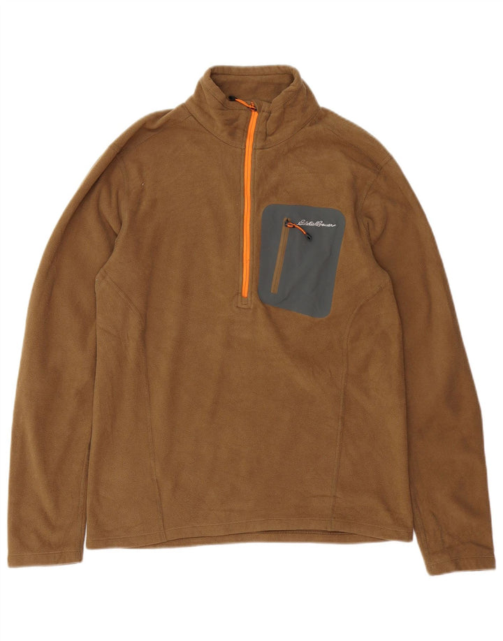 Eddie Bauer Pull polaire Polartec à col zippé pour homme, petit polyester beige