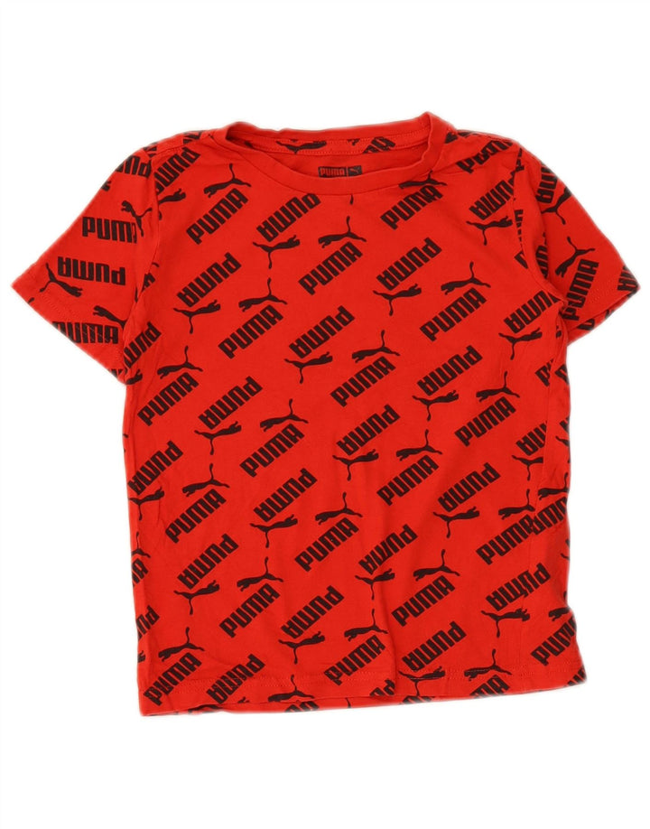 PUMA T-Shirt Graphique Garçon 5-6 Ans Rouge Coton
