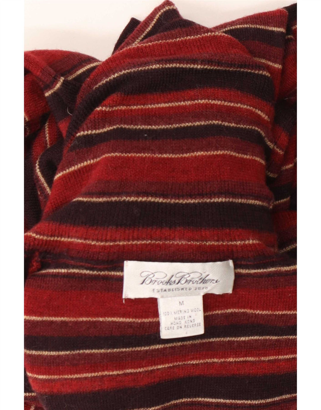 Brooks Brothers Pull col roulé pour femme UK 12 Rayé rouge moyen