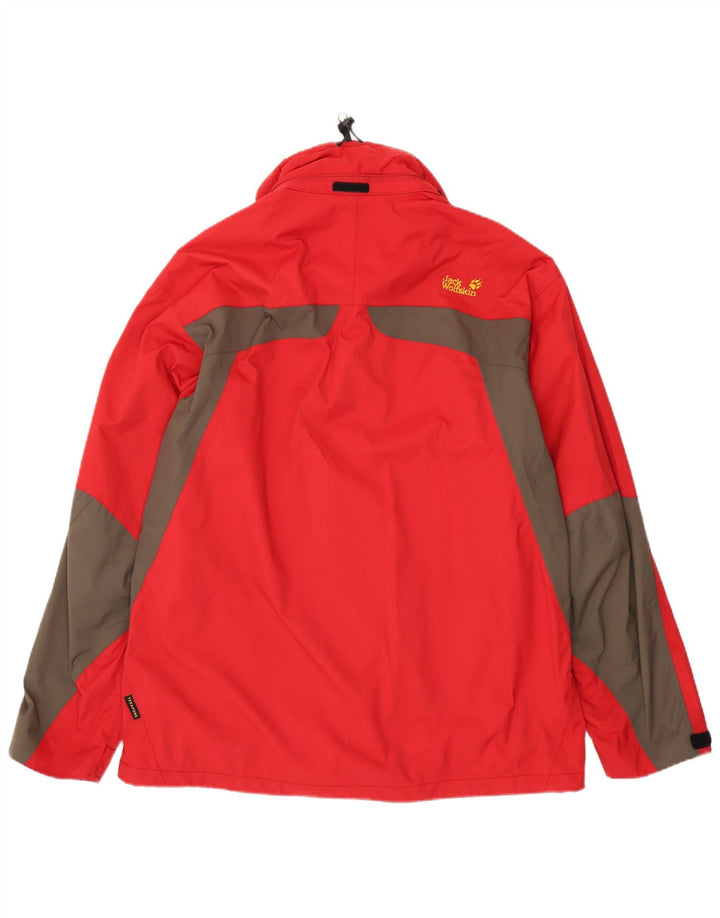 Jack Wolfskin Veste de Pluie Homme UK 48 2XL Rouge Colorblock Polyamide