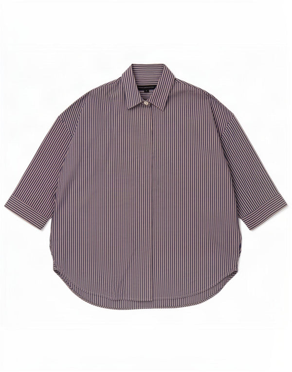 French Connection Chemise pull pour femme UK 14 Medium Blue Pinstripe