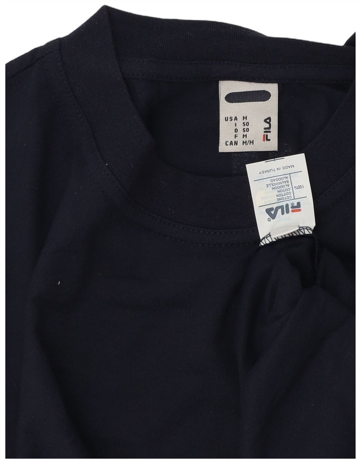 Fila T-Shirt Graphique Homme Bleu Marine Moyen Coton