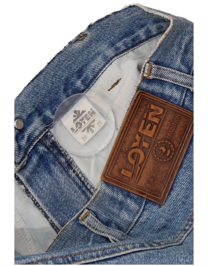 vintage Femme Mini Jupe En Jean W29 Coton Bleu Moyen