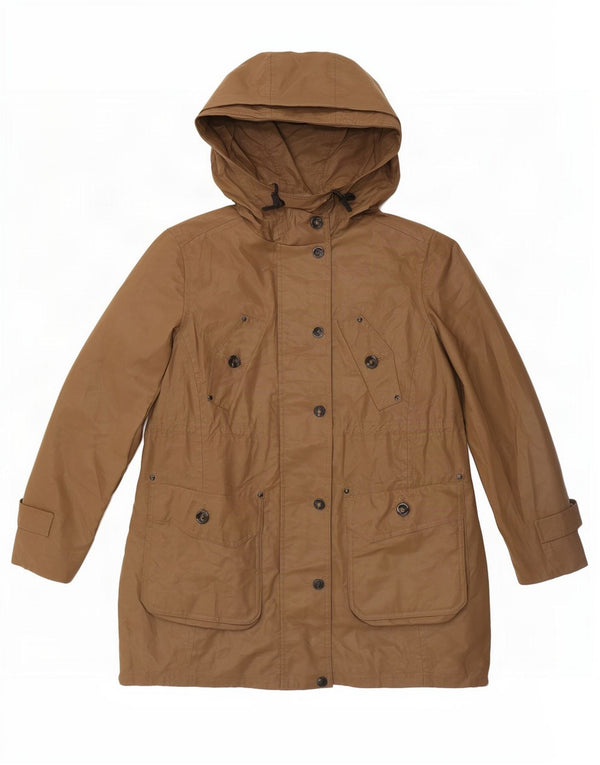 Massimo Dutti Parka à capuche pour femme UK 12 en coton beige moyen