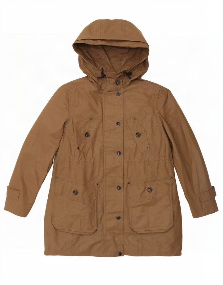 Massimo Dutti Parka à capuche pour femme UK 12 en coton beige moyen