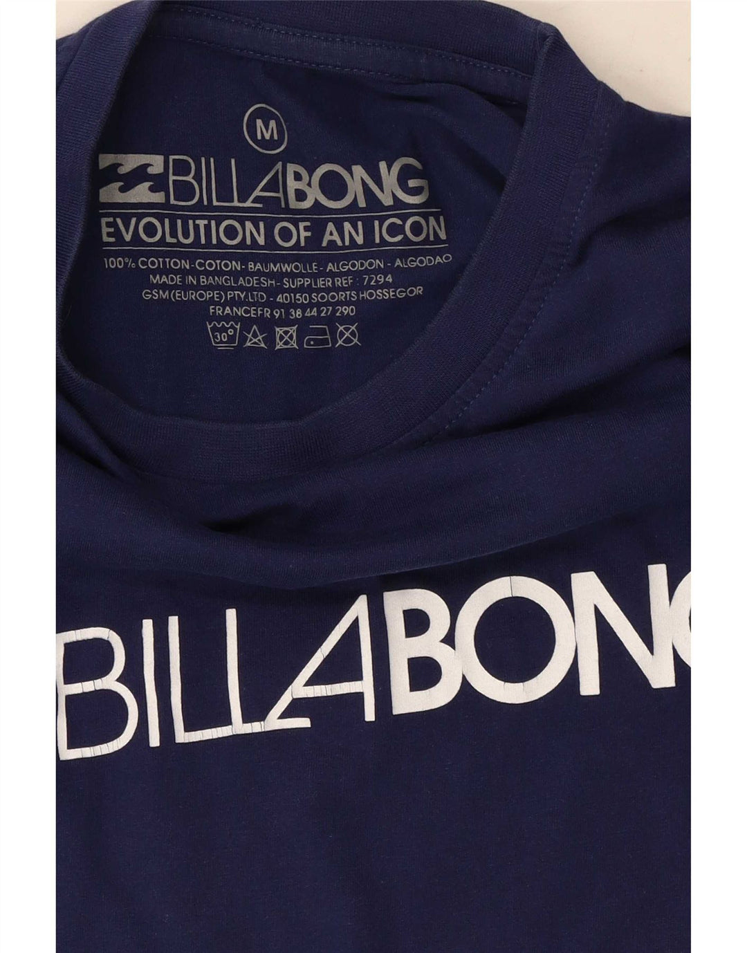 Billabong Homme Graphic T-Shirt Top Bleu Marine Moyen Coton
