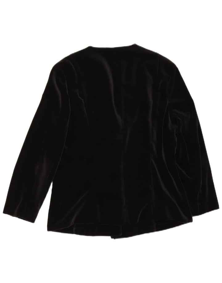 vintage Femmes 3/4 Manches 5 Bouton Blazer Veste UK 14 Moyen Noir