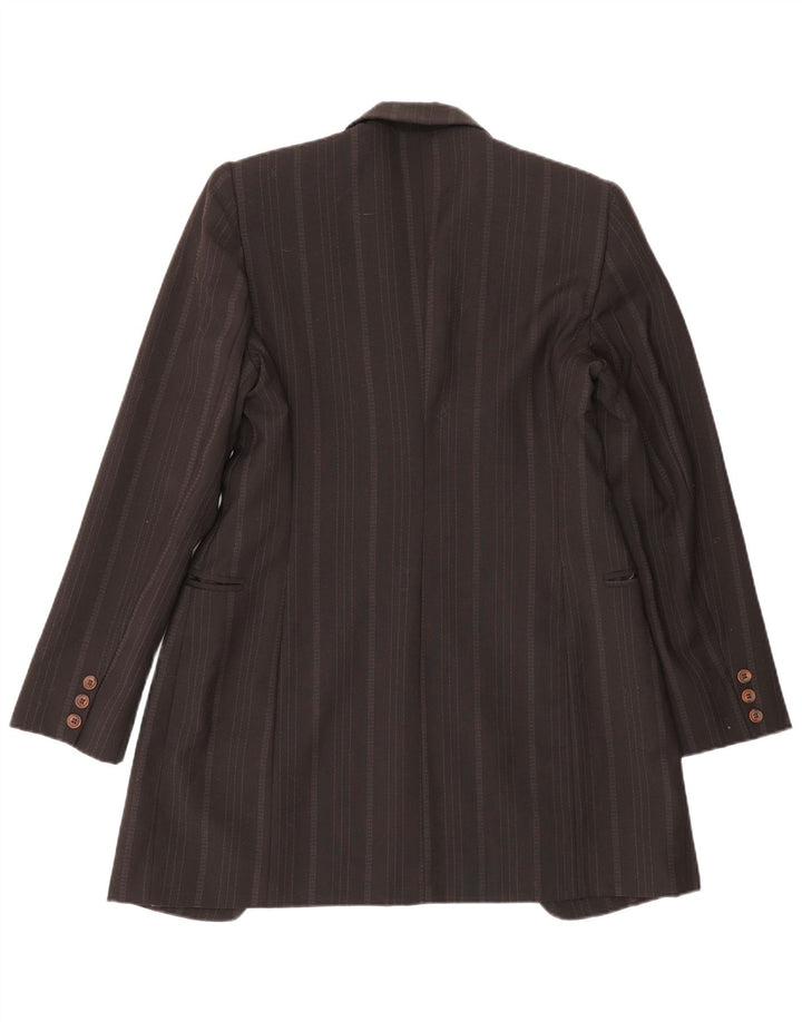 Sportstaff Veste blazer longue à 1 bouton pour femme UK 10 Petit marron rayé