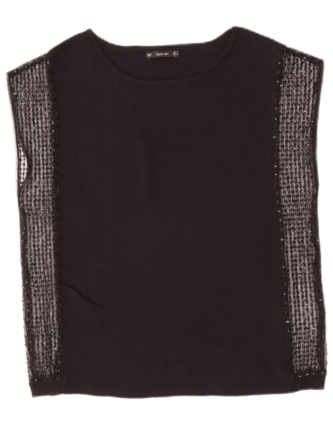 Zara Chemisier sans manches pour femme UK 12 Noir moyen