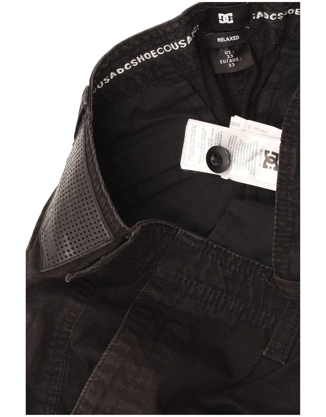 DC Short cargo coupe décontractée pour homme W33 en coton noir moyen