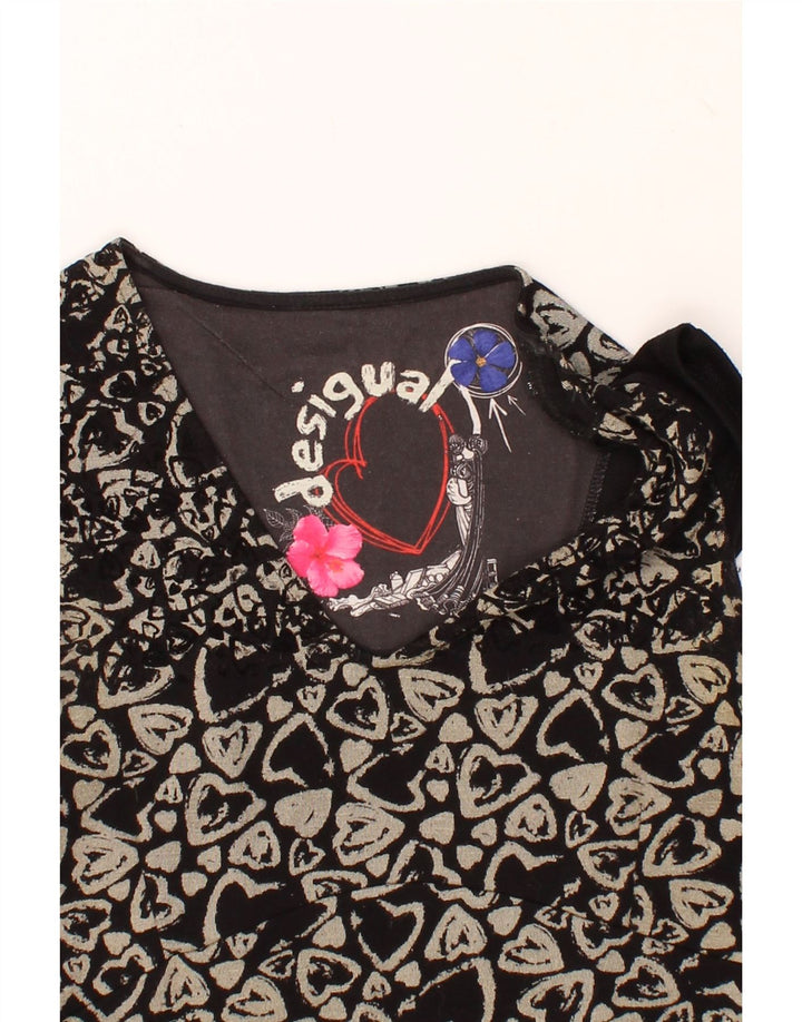 DESIGUAL Womens Abstract Pattern A-Line Dress UK 12 Medium Black Vintage Desigual and Second-Hand Desigual from Messina Hembry 