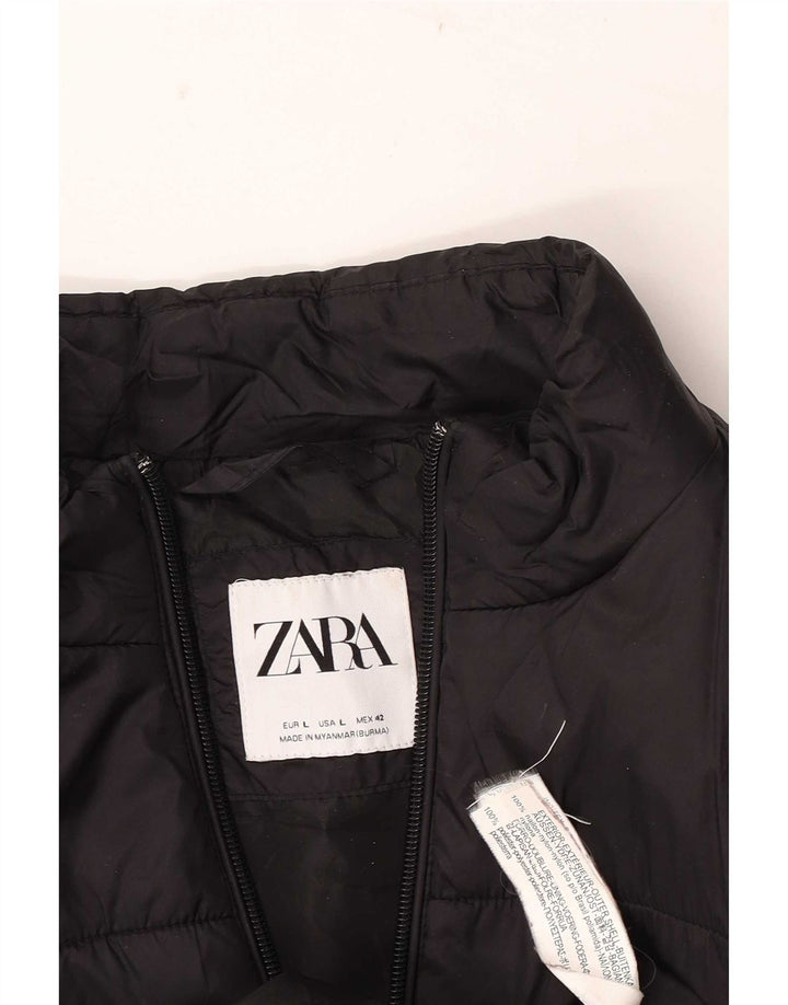 Zara Veste matelassée pour homme UK 40 Large Noir Nylon