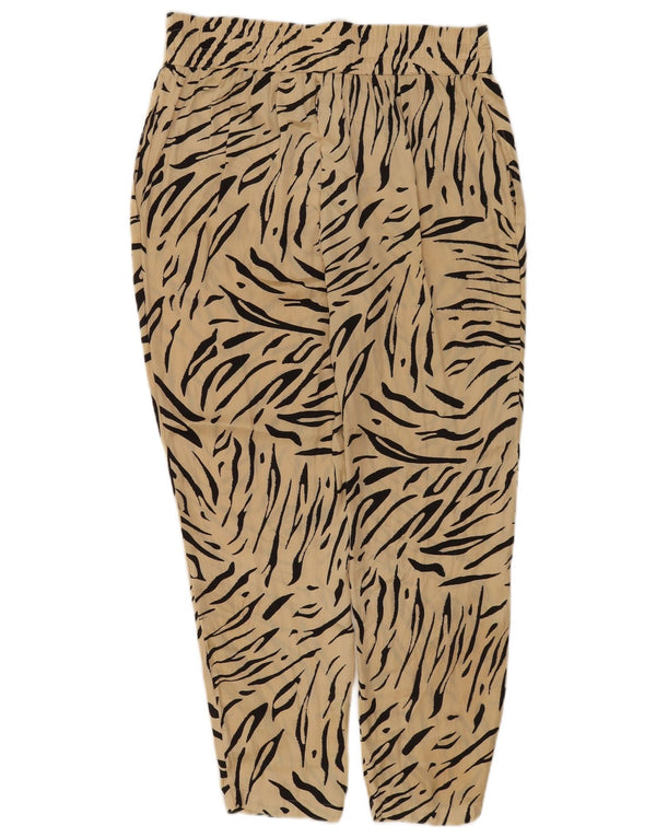 Marks & Spencer Pantalon femme UK 10 Small W30 L26 Beige Imprimé Animal