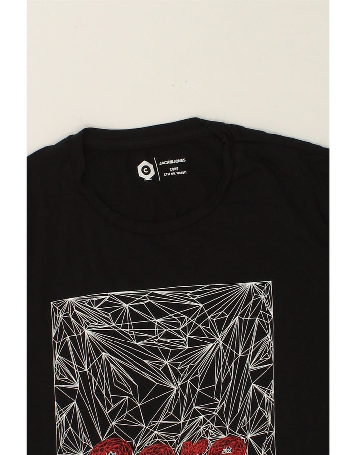 JACK & JONES Mens Graphic T-Shirt Top Medium Black Cotton Vintage Jack & Jones and Second-Hand Jack & Jones from Messina Hembry 