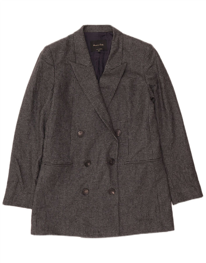 Massimo Dutti Veste Blazer Femme EU 40 Pied-de-Poule Gris Moyen