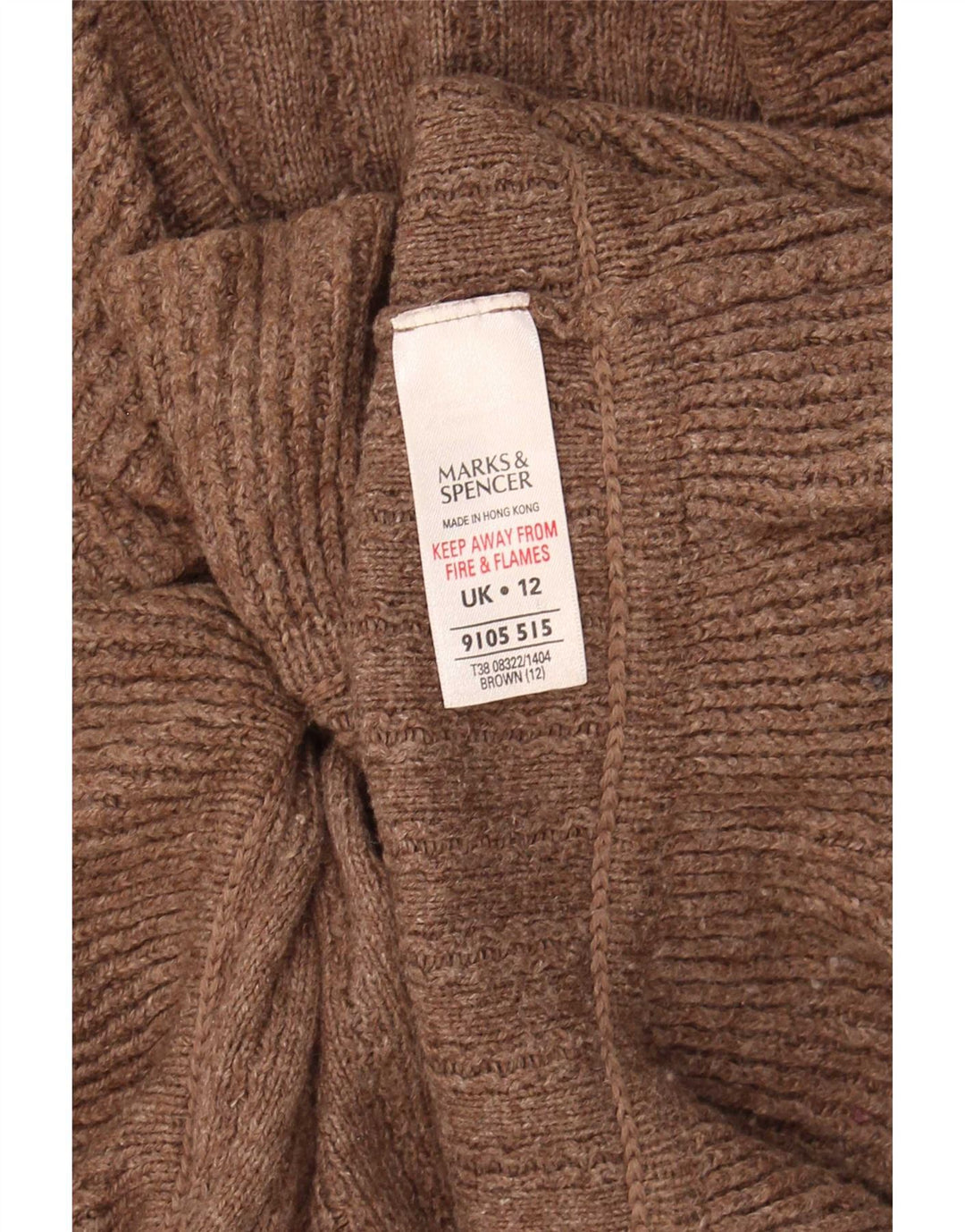 Marks & Spencer Cardigan pour femme en coton marron moyen UK 12