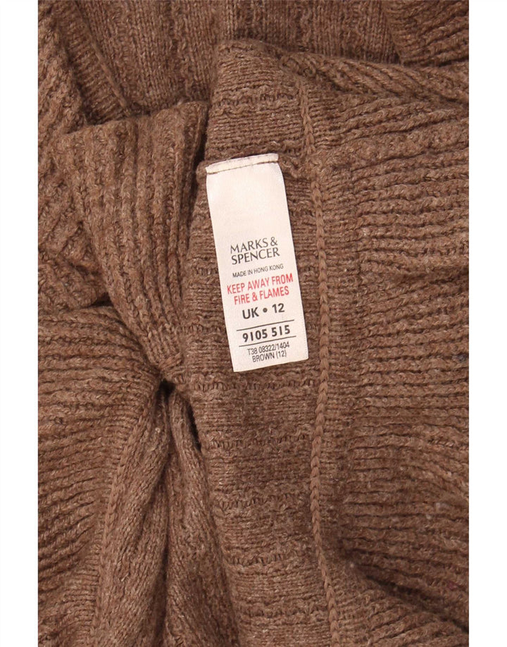 Marks & Spencer Cardigan pour femme en coton marron moyen UK 12
