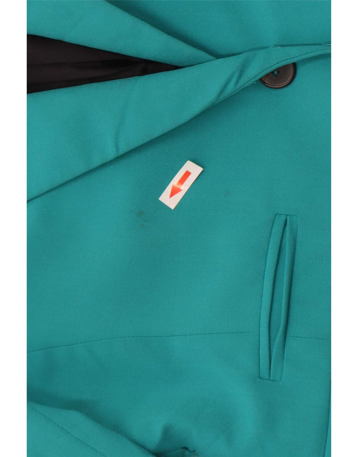 Zara Veste Blazer 1 Bouton Femme UK 14 Large Turquoise