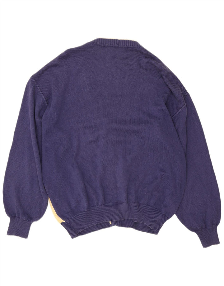 DALMINE Cardigan Homme Pull IT 50 Bleu Marine Moyen Colorblock Coton