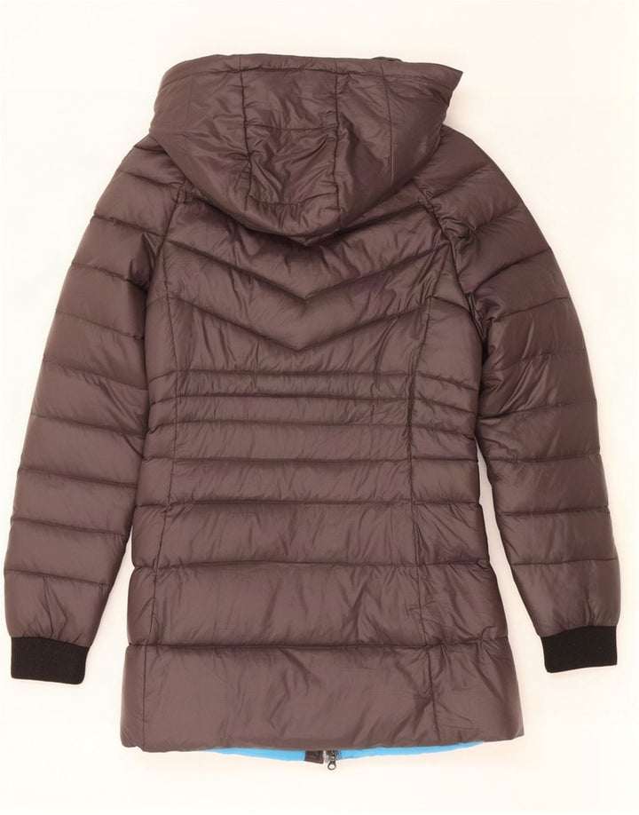 Byblos Veste matelassée à capuche pour femme UK 8 Small Nylon gris
